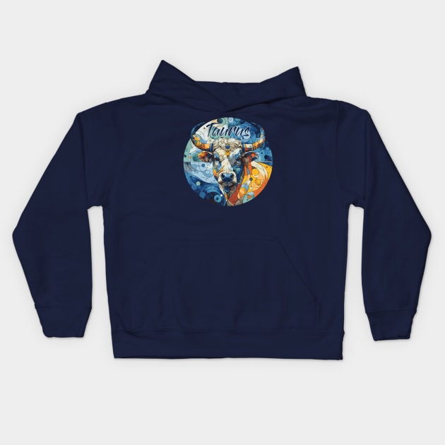 Taurus Zodiac Star Sign Astrology Kids Hoodie by Heartsake